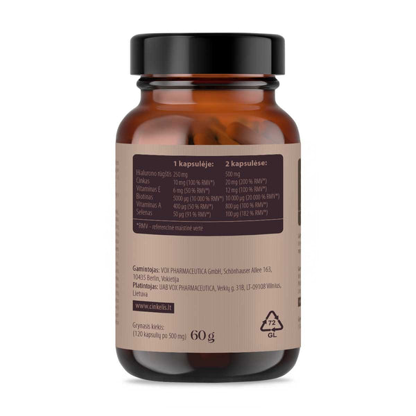 Grožiui: Hialuronas. Biotinas. Vitaminai