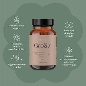 Grožiui: Hialuronas. Biotinas. Vitaminai