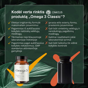 Omega 3 Classic kapsulės