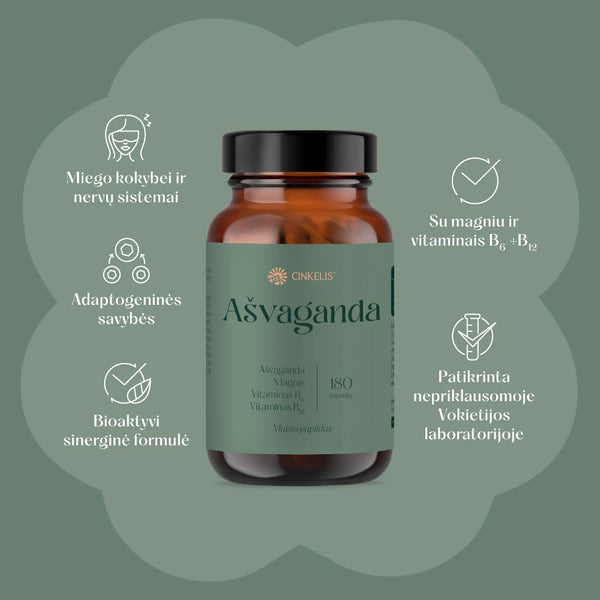 2 žingsnių gero miego sistema: Magnis + Ašvaganda