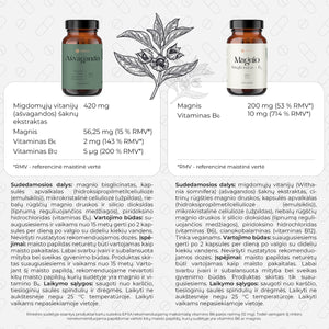 2 žingsnių gero miego sistema: Magnis + Ašvaganda