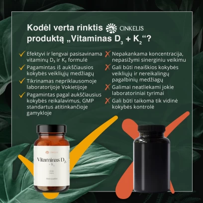 Vitaminas D₃ + K₂